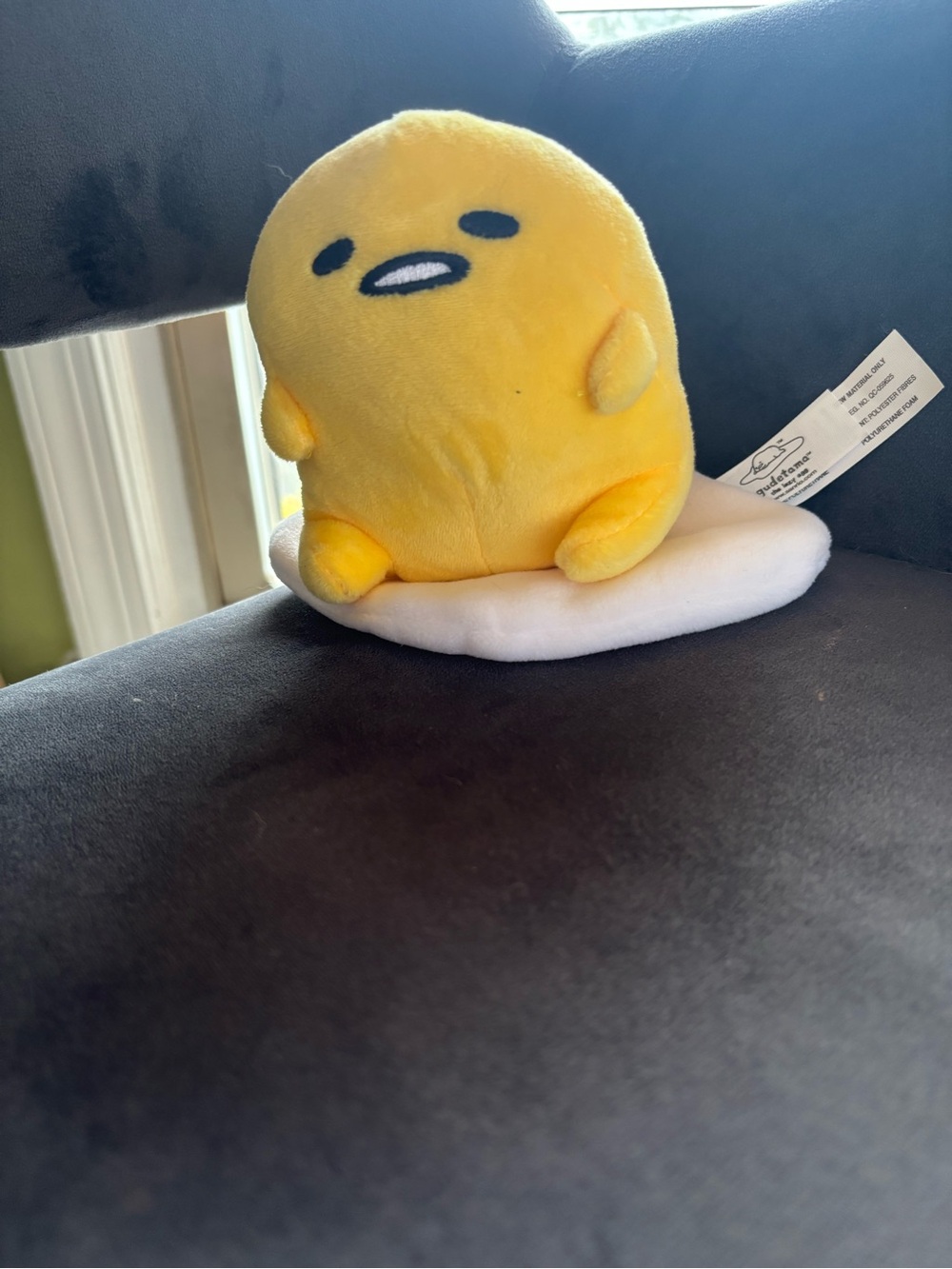Sanrio Gudetama Plush Egg Figure in Yellow and White
